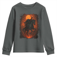 Scary Pumpkin Headless Horseman Halloween Youth Sweatshirt - Wonder Print Shop