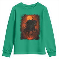 Scary Pumpkin Headless Horseman Halloween Youth Sweatshirt - Wonder Print Shop