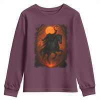 Scary Pumpkin Headless Horseman Halloween Youth Sweatshirt - Wonder Print Shop