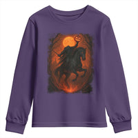 Scary Pumpkin Headless Horseman Halloween Youth Sweatshirt - Wonder Print Shop