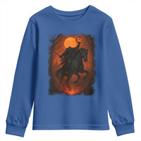 Scary Pumpkin Headless Horseman Halloween Youth Sweatshirt - Wonder Print Shop