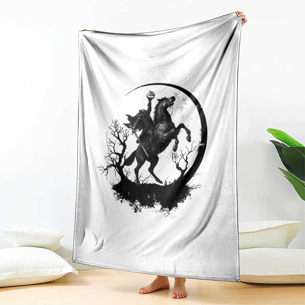 Headless Horseman Throw Blanket Retro Gothic Scary Pumpkin Moon Halloween Costume - Wonder Print Shop