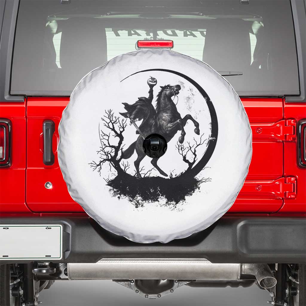 Headless Horseman Spare Tire Cover Retro Gothic Scary Pumpkin Moon Halloween Costume - Wonder Print Shop