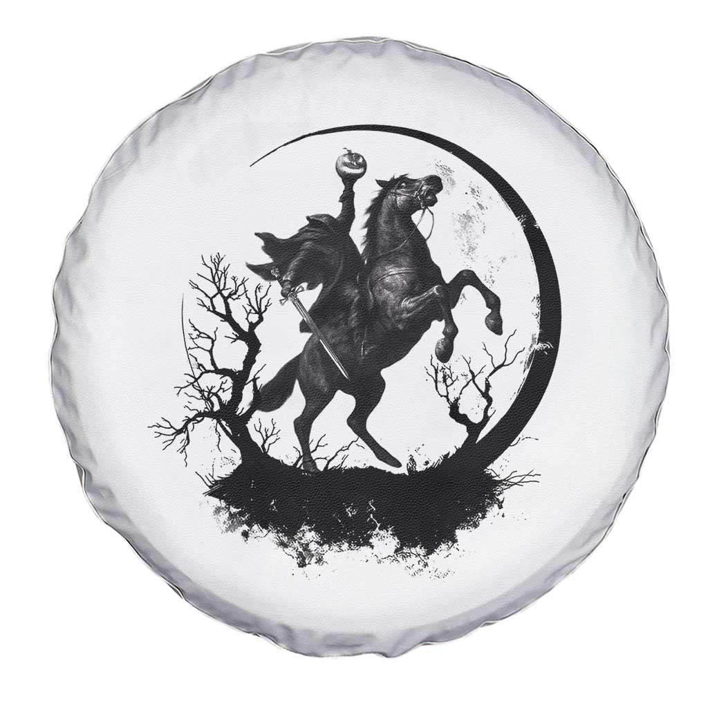 Headless Horseman Spare Tire Cover Retro Gothic Scary Pumpkin Moon Halloween Costume - Wonder Print Shop
