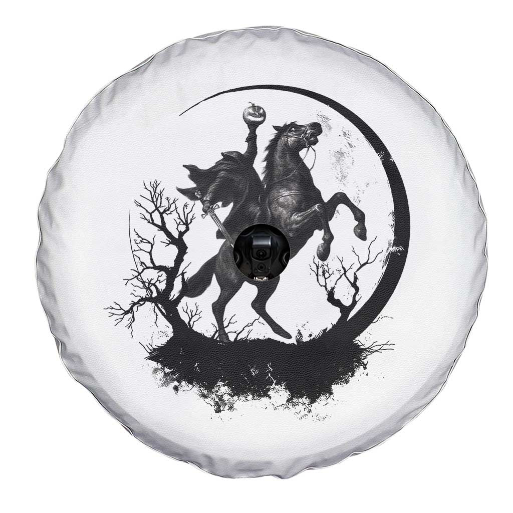 Headless Horseman Spare Tire Cover Retro Gothic Scary Pumpkin Moon Halloween Costume - Wonder Print Shop