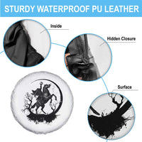 Headless Horseman Spare Tire Cover Retro Gothic Scary Pumpkin Moon Halloween Costume - Wonder Print Shop