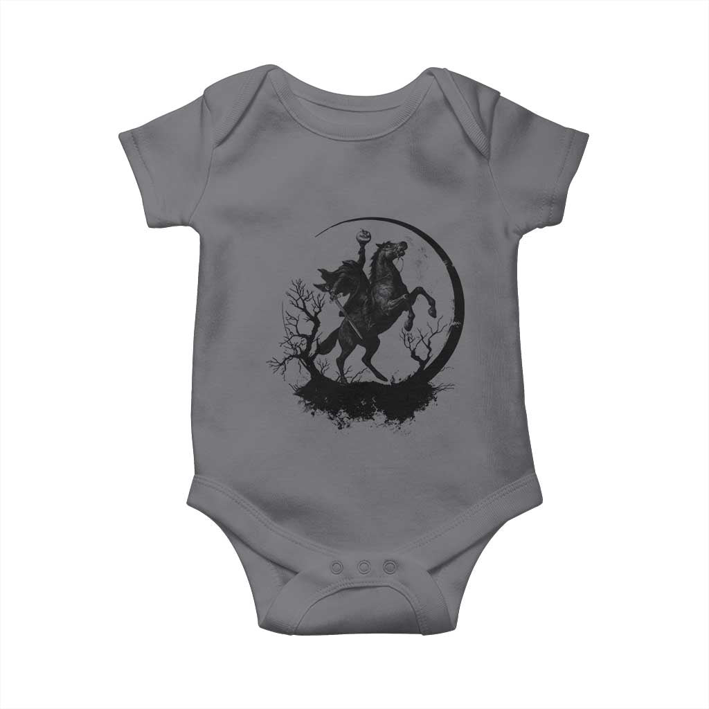 Headless Horseman Baby Onesie Retro Gothic Scary Pumpkin Moon Halloween Costume - Wonder Print Shop