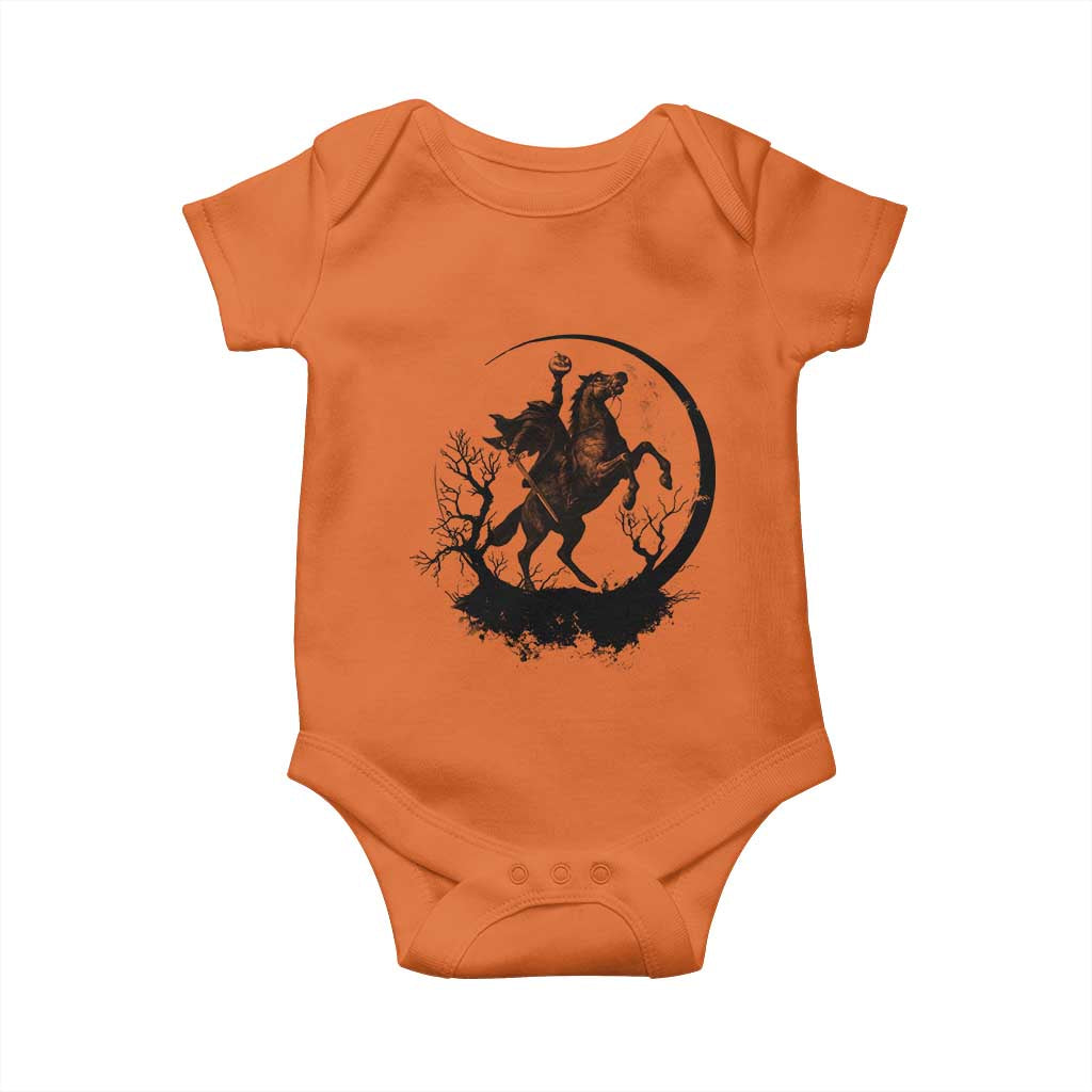 Headless Horseman Baby Onesie Retro Gothic Scary Pumpkin Moon Halloween Costume - Wonder Print Shop