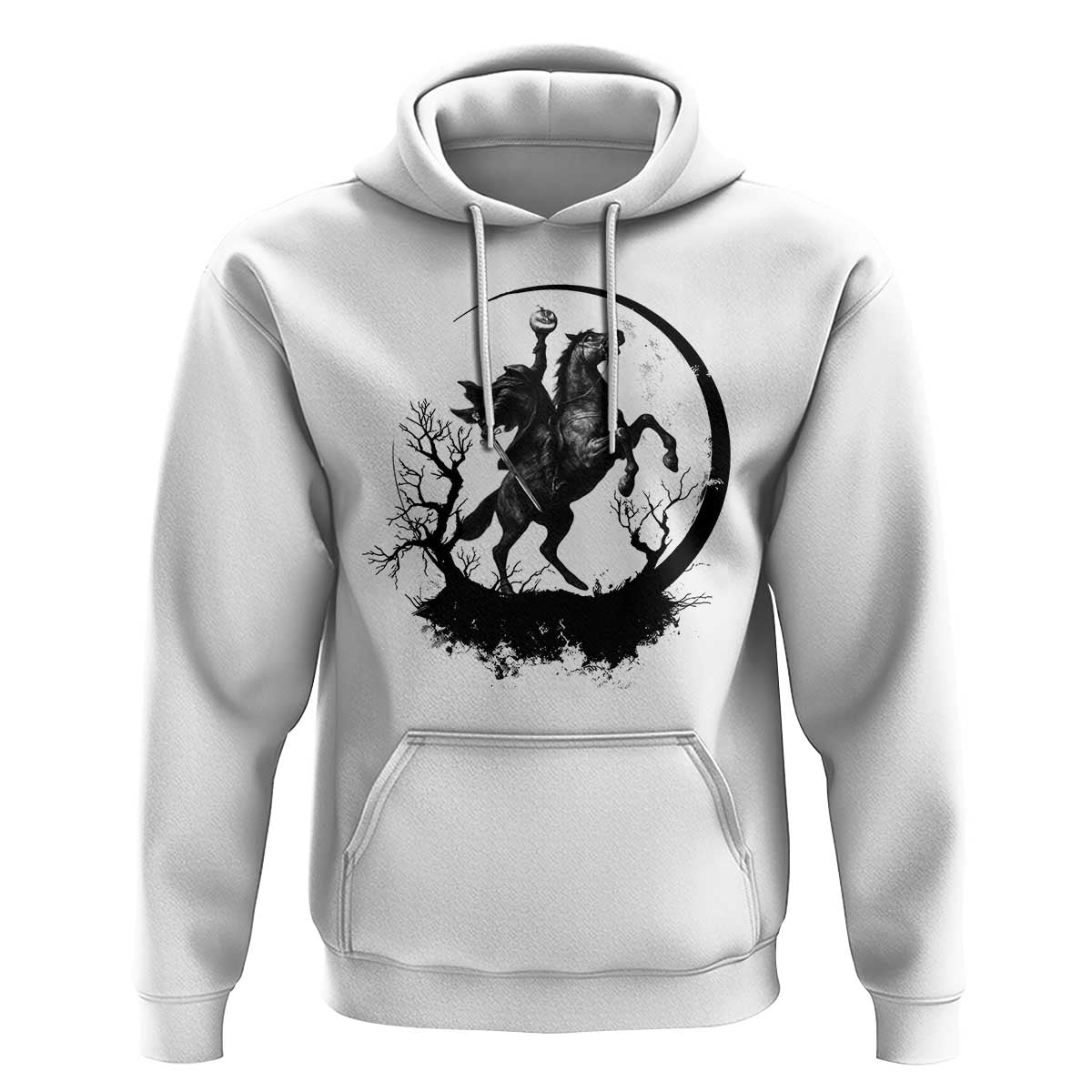 Headless Horseman Hoodie Retro Gothic Scary Pumpkin Moon Halloween Costume - Wonder Print Shop