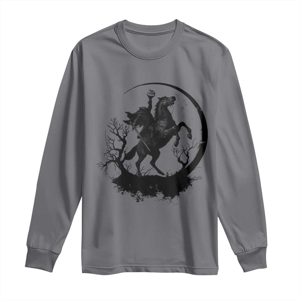 Headless Horseman Long Sleeve Shirt Retro Gothic Scary Pumpkin Moon Halloween Costume - Wonder Print Shop
