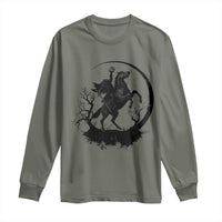 Headless Horseman Long Sleeve Shirt Retro Gothic Scary Pumpkin Moon Halloween Costume - Wonder Print Shop