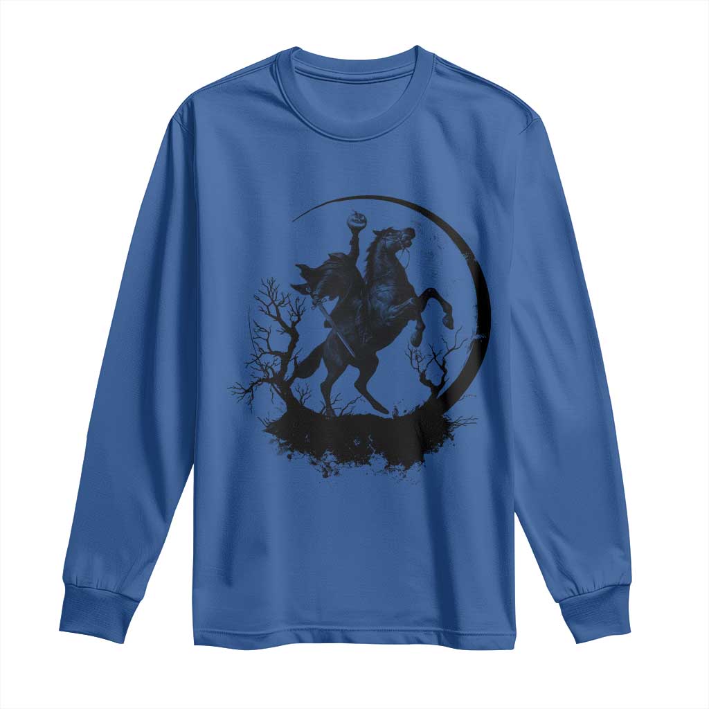 Headless Horseman Long Sleeve Shirt Retro Gothic Scary Pumpkin Moon Halloween Costume - Wonder Print Shop