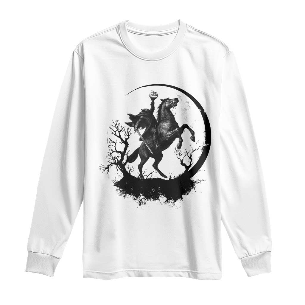 Headless Horseman Long Sleeve Shirt Retro Gothic Scary Pumpkin Moon Halloween Costume - Wonder Print Shop