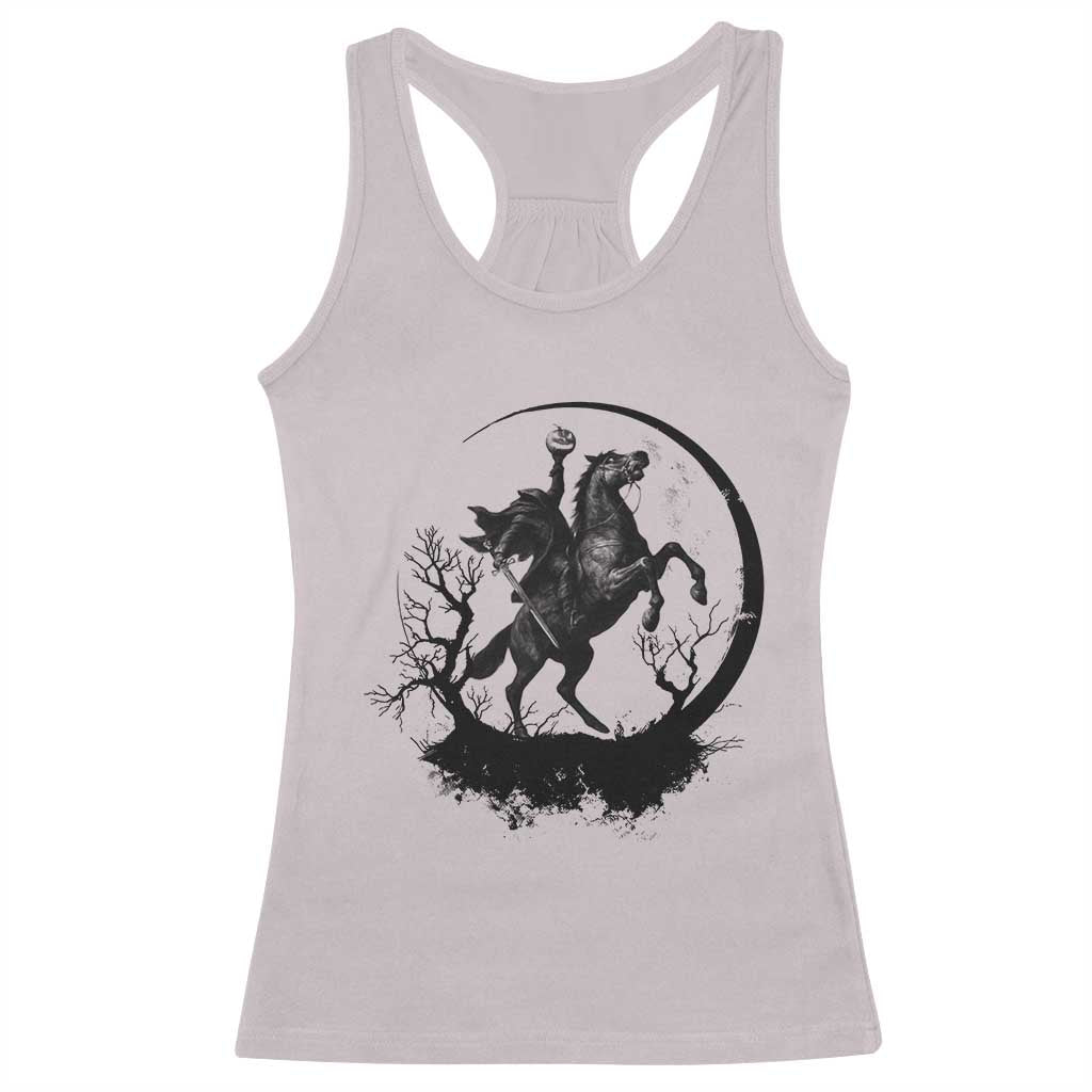 Headless Horseman Racerback Tank Top Retro Gothic Scary Pumpkin Moon Halloween Costume - Wonder Print Shop