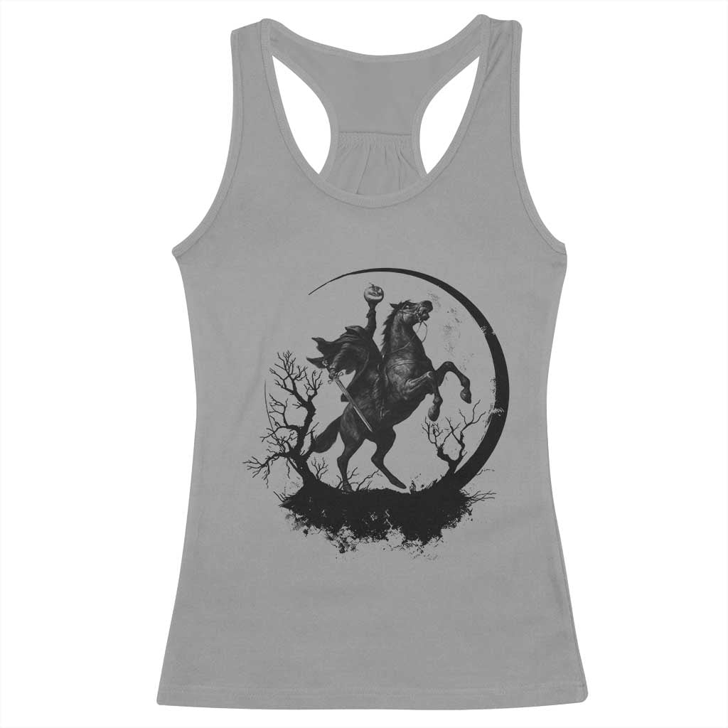 Headless Horseman Racerback Tank Top Retro Gothic Scary Pumpkin Moon Halloween Costume - Wonder Print Shop
