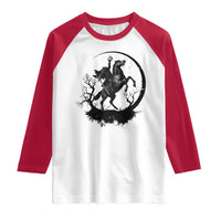 Headless Horseman Raglan Shirt Retro Gothic Scary Pumpkin Moon Halloween Costume - Wonder Print Shop