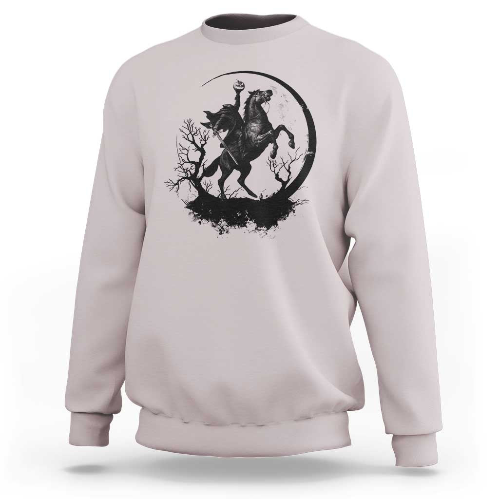 Headless Horseman Sweatshirt Retro Gothic Scary Pumpkin Moon Halloween Costume - Wonder Print Shop