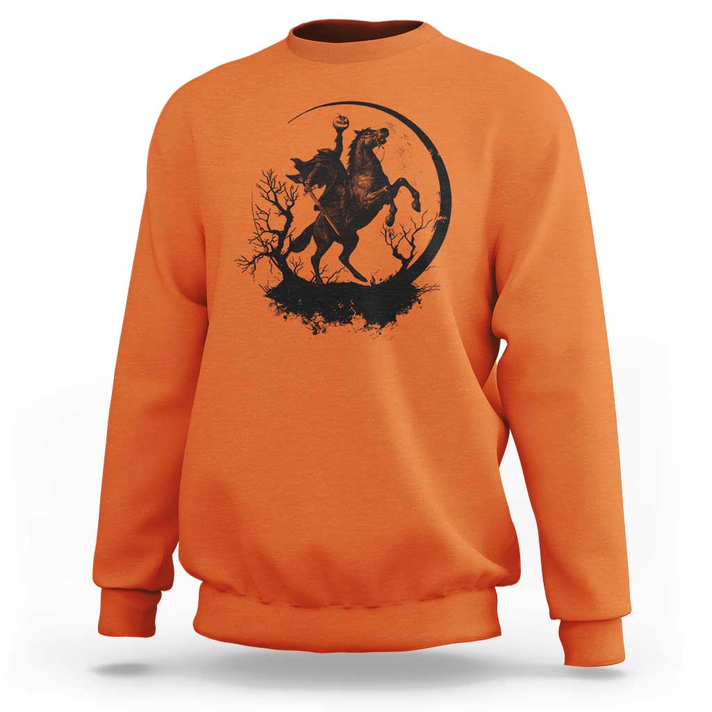 Headless Horseman Sweatshirt Retro Gothic Scary Pumpkin Moon Halloween Costume - Wonder Print Shop