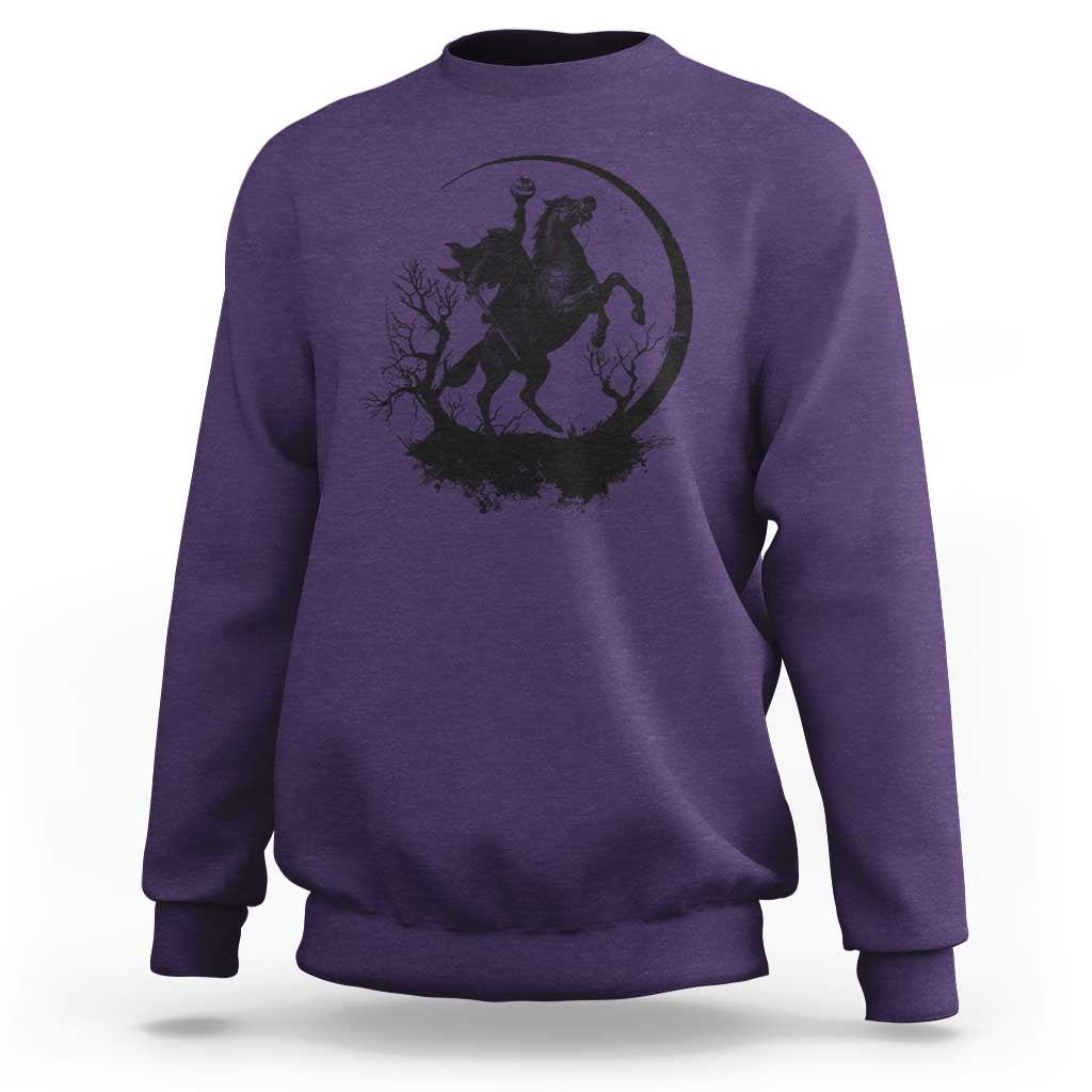 Headless Horseman Sweatshirt Retro Gothic Scary Pumpkin Moon Halloween Costume - Wonder Print Shop