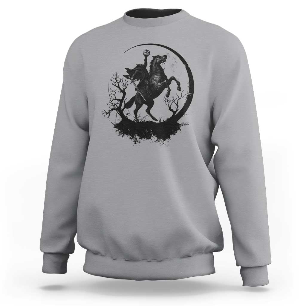 Headless Horseman Sweatshirt Retro Gothic Scary Pumpkin Moon Halloween Costume - Wonder Print Shop