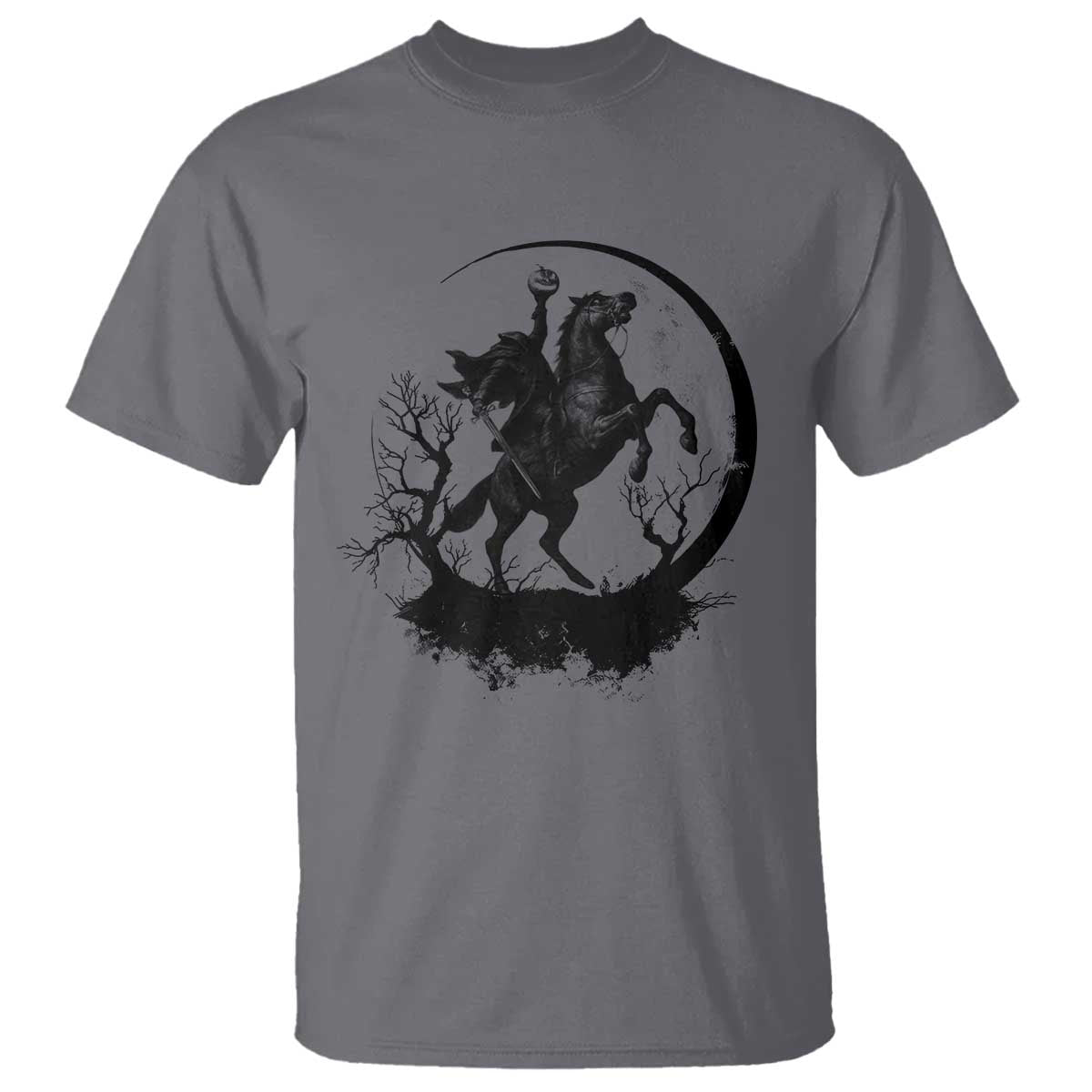 Headless Horseman T Shirt Retro Gothic Scary Pumpkin Moon Halloween Costume - Wonder Print Shop