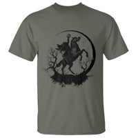 Headless Horseman T Shirt Retro Gothic Scary Pumpkin Moon Halloween Costume - Wonder Print Shop