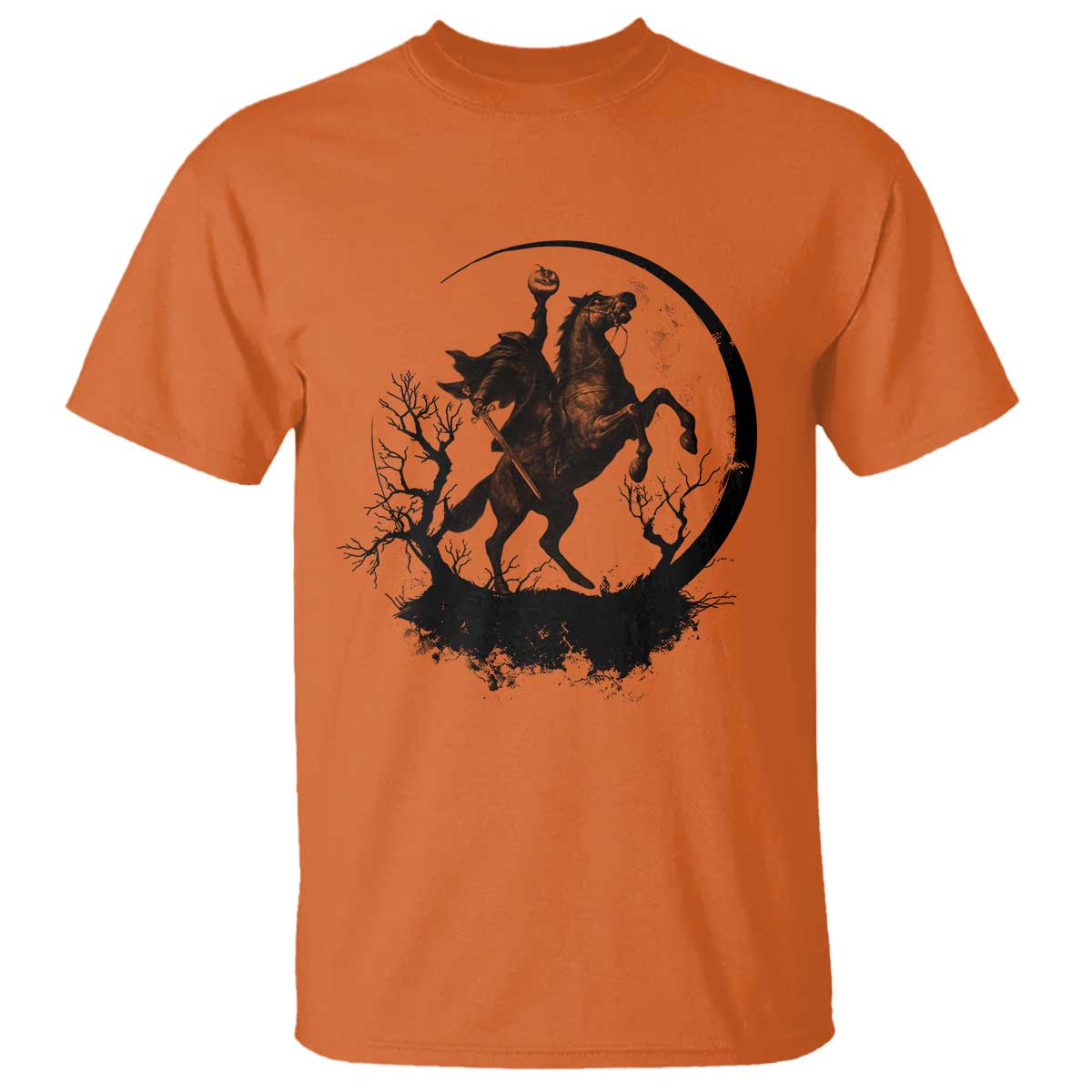 Headless Horseman T Shirt Retro Gothic Scary Pumpkin Moon Halloween Costume - Wonder Print Shop