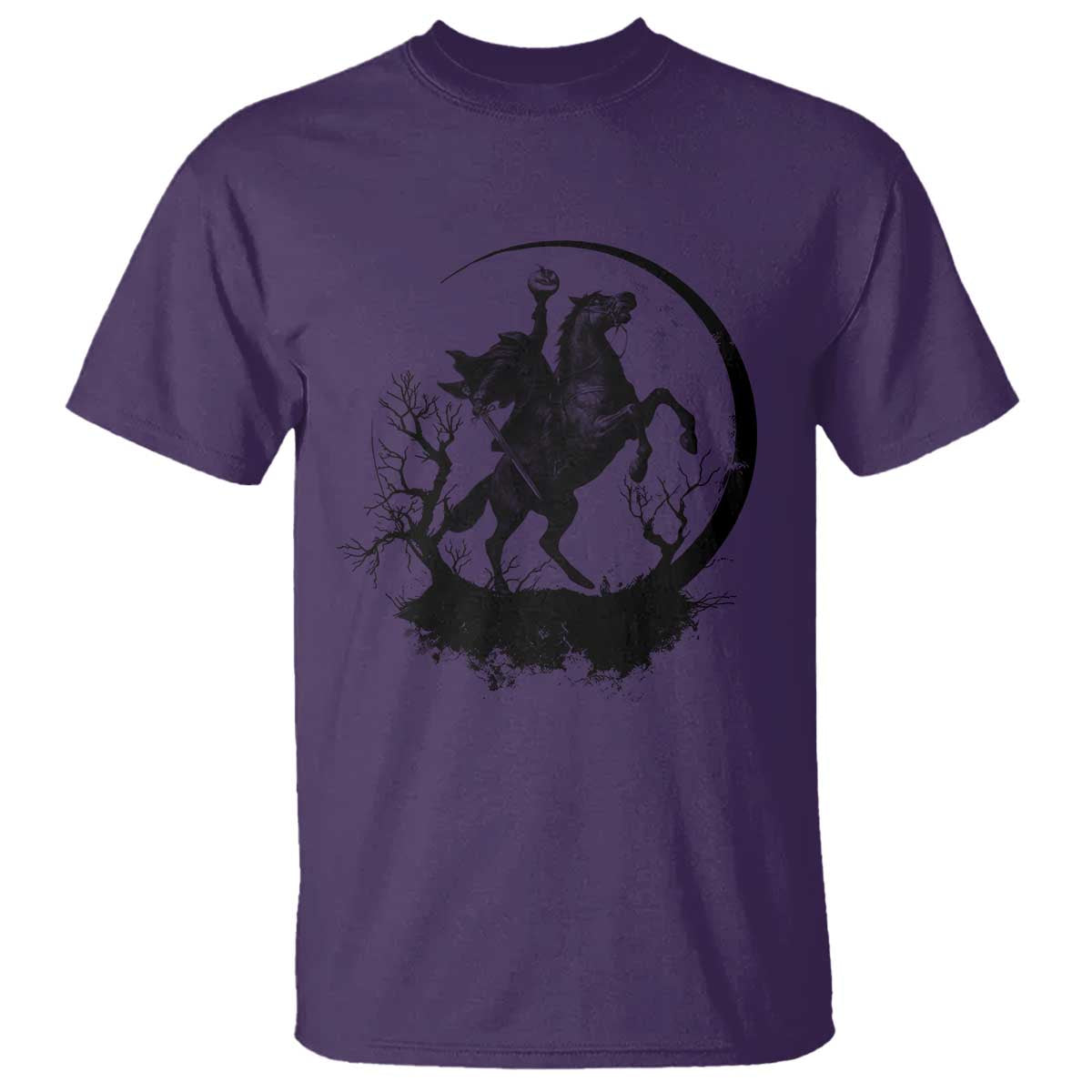 Headless Horseman T Shirt Retro Gothic Scary Pumpkin Moon Halloween Costume - Wonder Print Shop