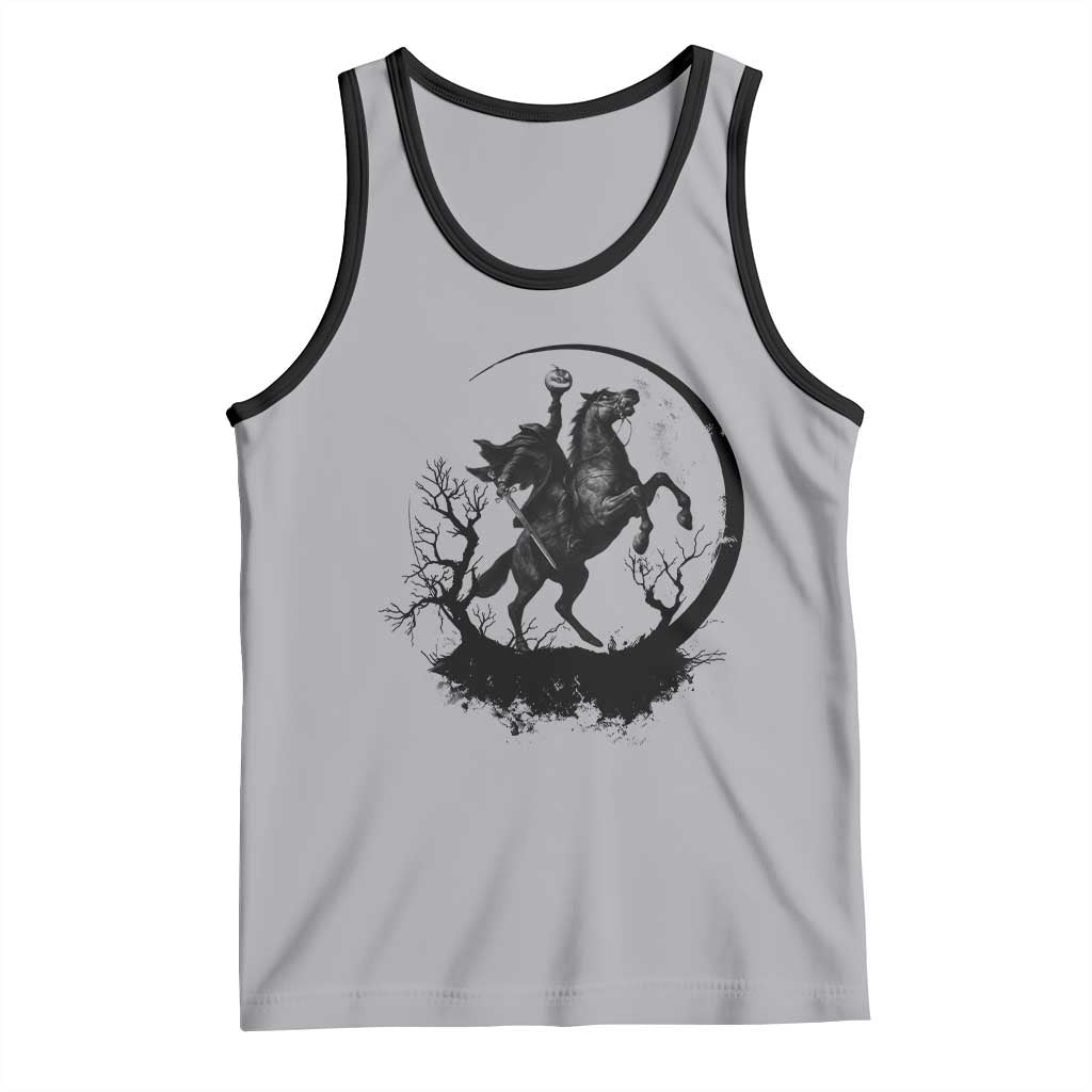 Headless Horseman Tank Top Retro Gothic Scary Pumpkin Moon Halloween Costume - Wonder Print Shop