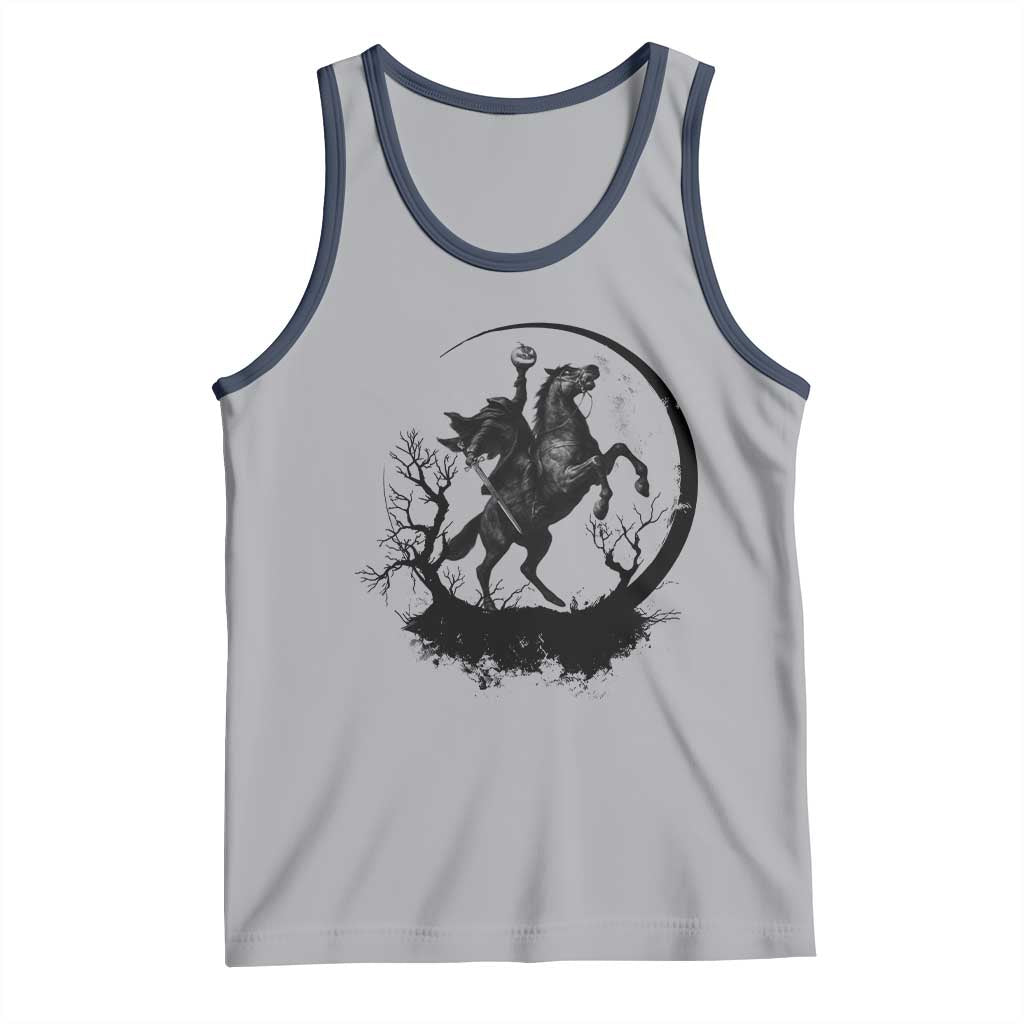 Headless Horseman Tank Top Retro Gothic Scary Pumpkin Moon Halloween Costume - Wonder Print Shop