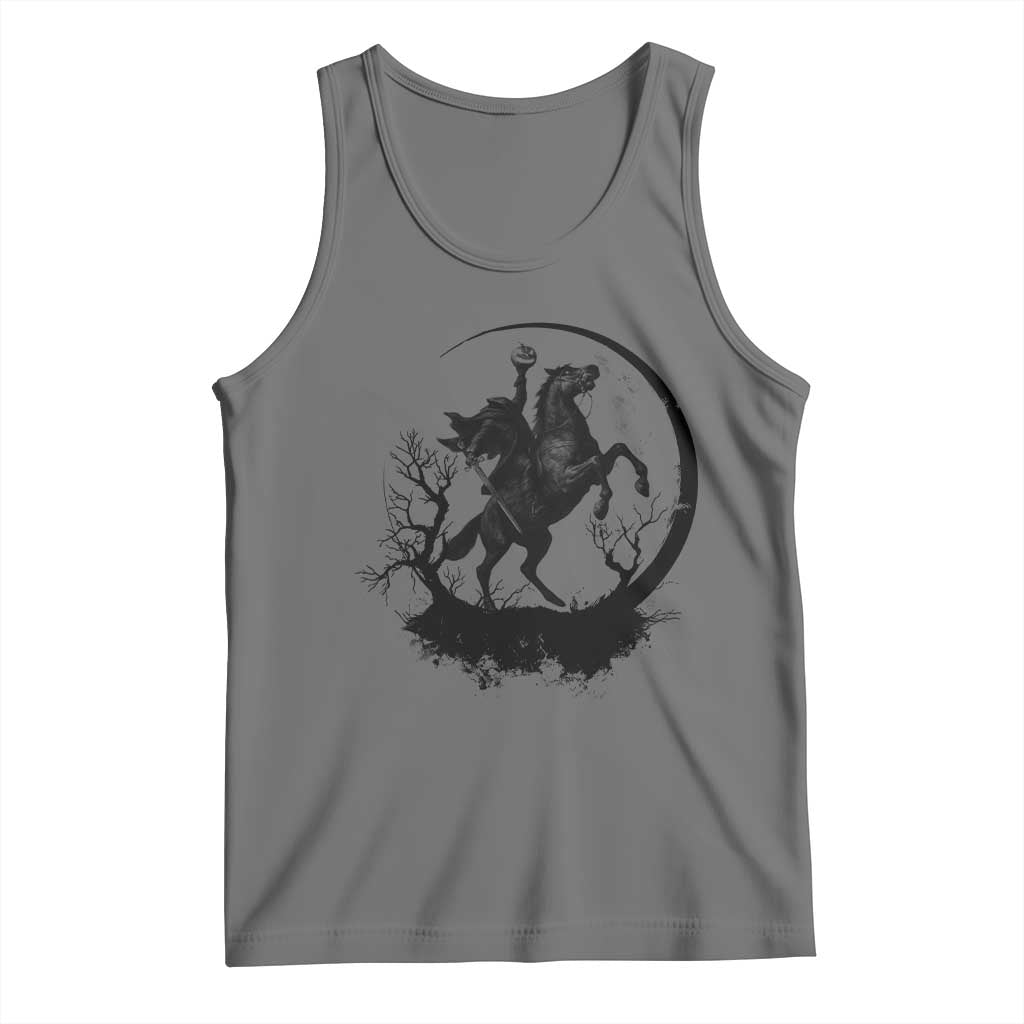 Headless Horseman Tank Top Retro Gothic Scary Pumpkin Moon Halloween Costume - Wonder Print Shop