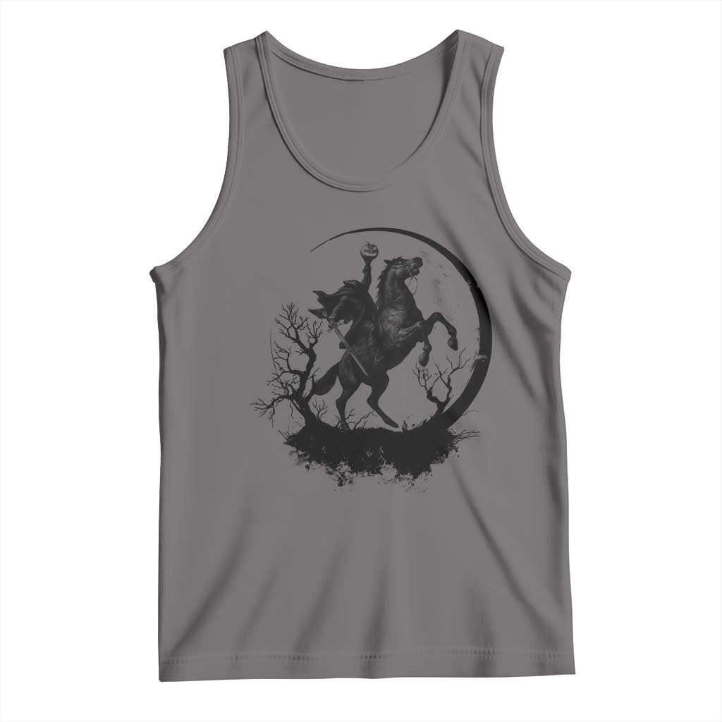 Headless Horseman Tank Top Retro Gothic Scary Pumpkin Moon Halloween Costume - Wonder Print Shop