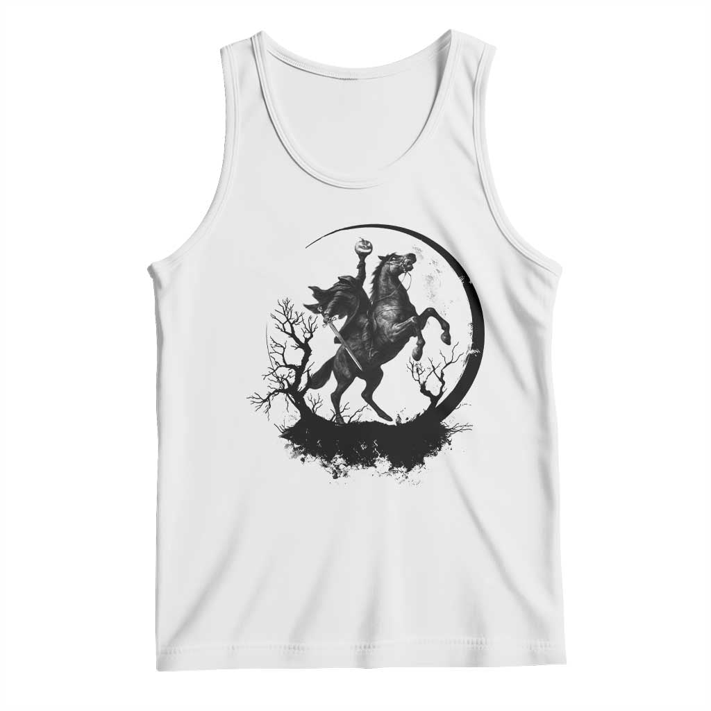 Headless Horseman Tank Top Retro Gothic Scary Pumpkin Moon Halloween Costume - Wonder Print Shop