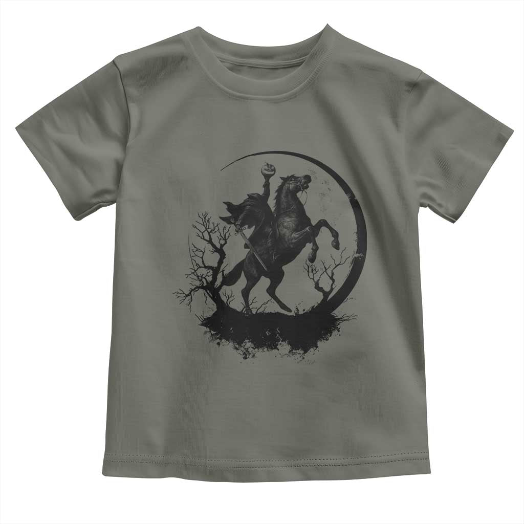Headless Horseman Toddler T Shirt Retro Gothic Scary Pumpkin Moon Halloween Costume - Wonder Print Shop