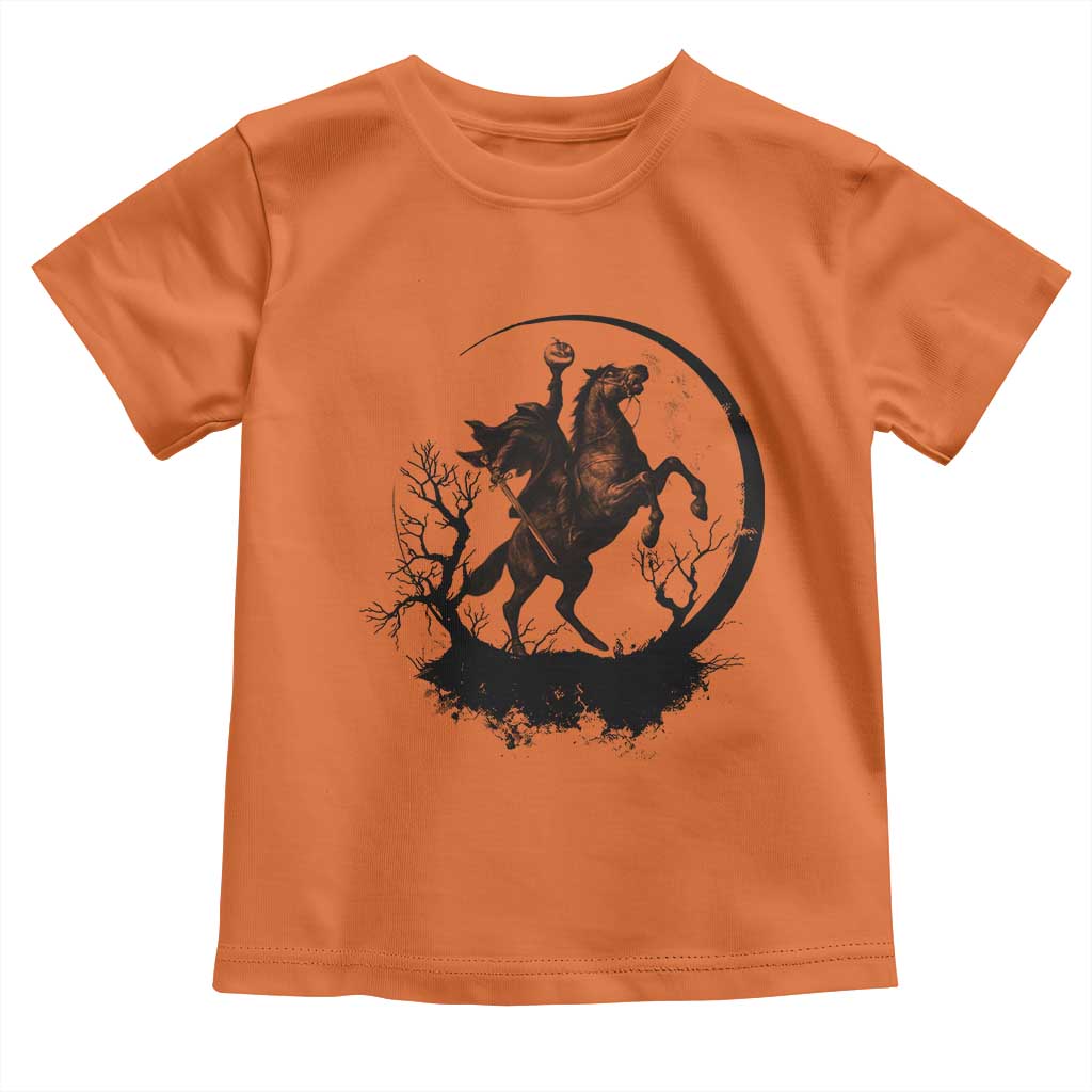 Headless Horseman Toddler T Shirt Retro Gothic Scary Pumpkin Moon Halloween Costume - Wonder Print Shop