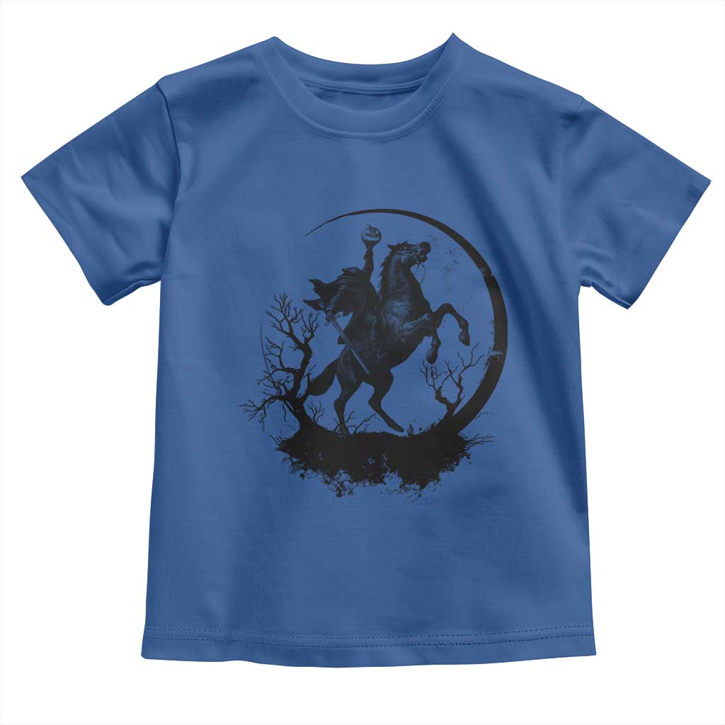 Headless Horseman Toddler T Shirt Retro Gothic Scary Pumpkin Moon Halloween Costume - Wonder Print Shop