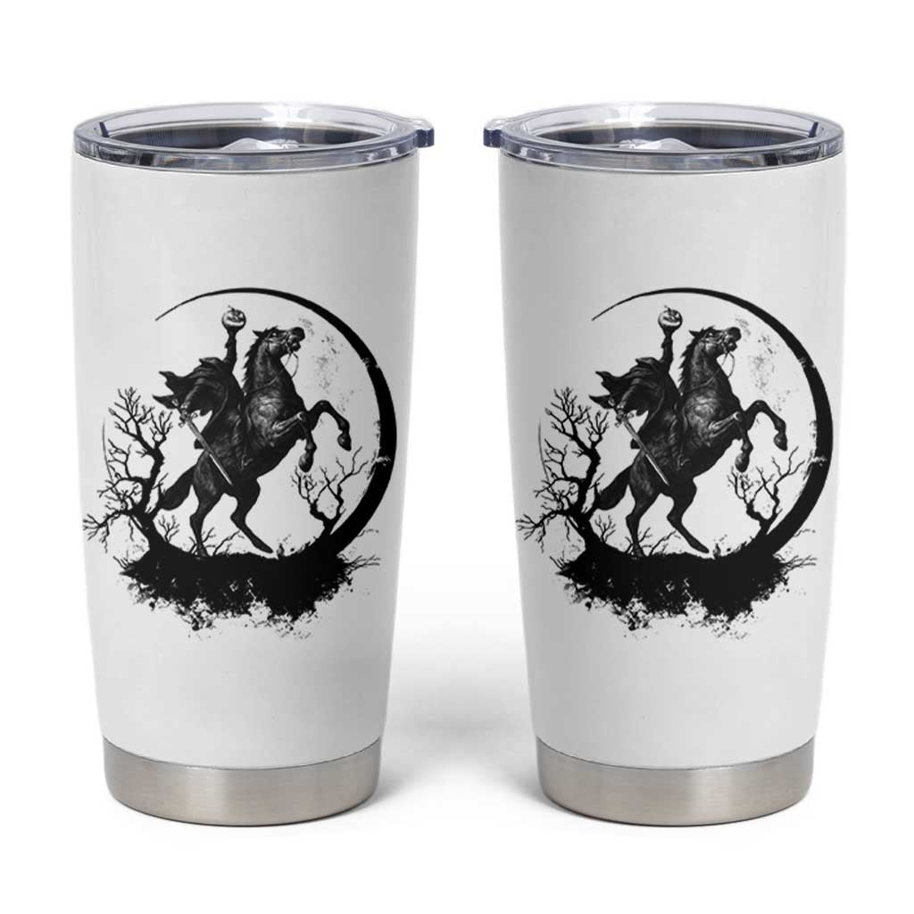 Headless Horseman Tumbler Cup Retro Gothic Scary Pumpkin Moon Halloween Costume - Wonder Print Shop