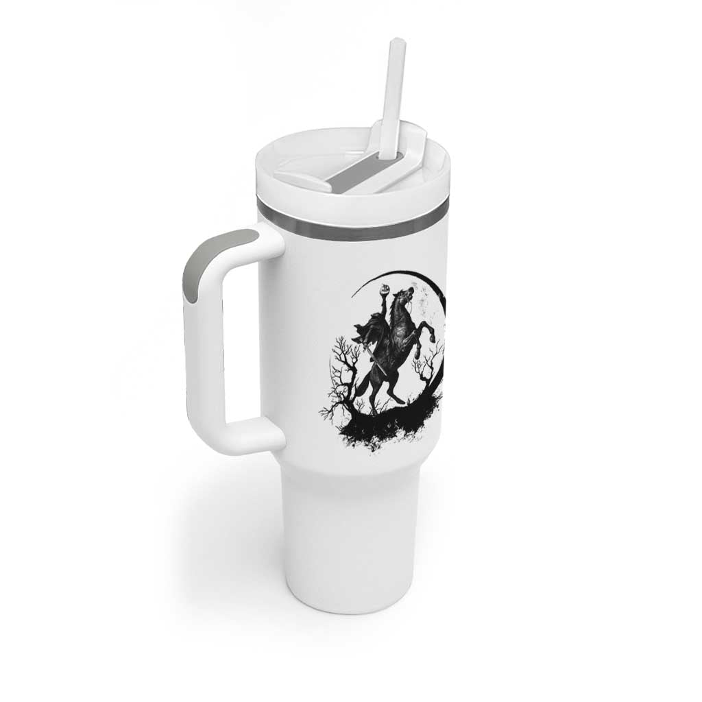 Headless Horseman Tumbler With Handle Retro Gothic Scary Pumpkin Moon Halloween Costume - Wonder Print Shop