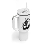 Headless Horseman Tumbler With Handle Retro Gothic Scary Pumpkin Moon Halloween Costume - Wonder Print Shop