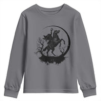 Headless Horseman Youth Sweatshirt Retro Gothic Scary Pumpkin Moon Halloween Costume - Wonder Print Shop