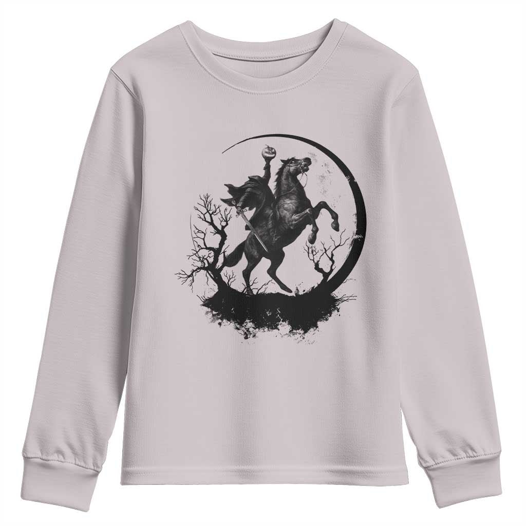 Headless Horseman Youth Sweatshirt Retro Gothic Scary Pumpkin Moon Halloween Costume - Wonder Print Shop