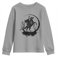 Headless Horseman Youth Sweatshirt Retro Gothic Scary Pumpkin Moon Halloween Costume - Wonder Print Shop