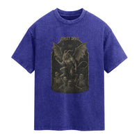 Jersey Devil Washed Cotton T-Shirt Vintage Weird Creepy Creature Leeds Devil