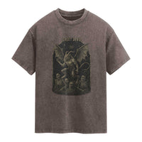 Jersey Devil Washed Cotton T-Shirt Vintage Weird Creepy Creature Leeds Devil
