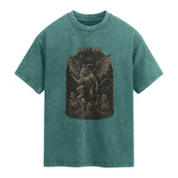 Jersey Devil Washed Cotton T-Shirt Vintage Weird Creepy Creature Leeds Devil