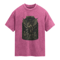 Jersey Devil Washed Cotton T-Shirt Vintage Weird Creepy Creature Leeds Devil
