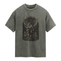 Jersey Devil Washed Cotton T-Shirt Vintage Weird Creepy Creature Leeds Devil