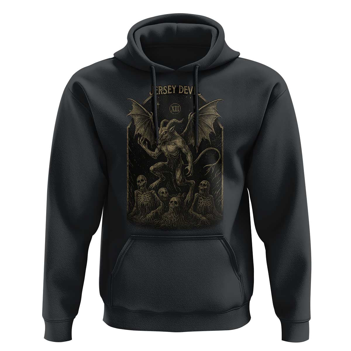 Jersey Devil Hoodie Vintage Weird Creepy Creature Leeds Devil - Wonder Print Shop