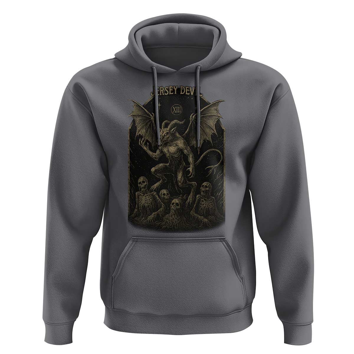 Jersey Devil Hoodie Vintage Weird Creepy Creature Leeds Devil - Wonder Print Shop