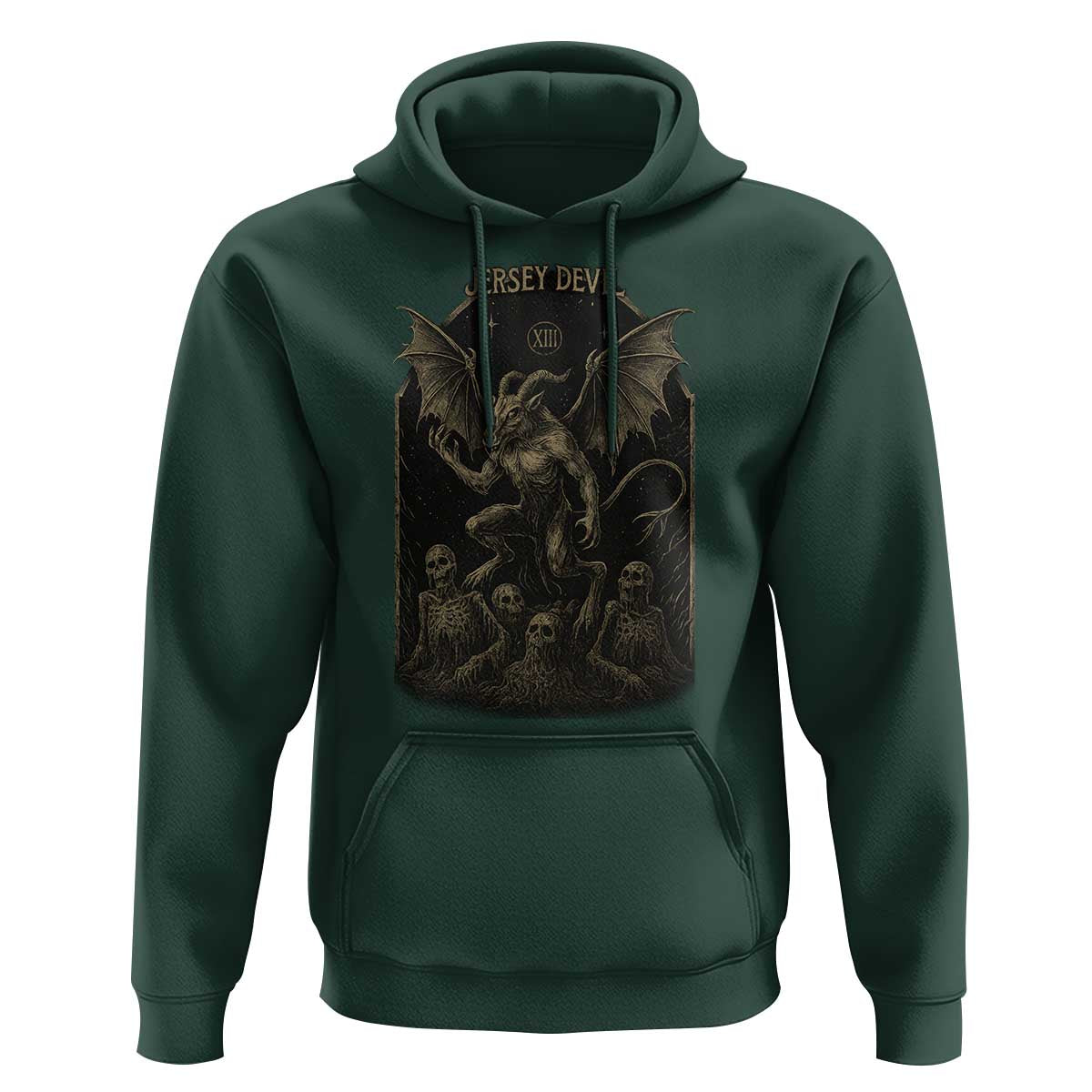 Jersey Devil Hoodie Vintage Weird Creepy Creature Leeds Devil - Wonder Print Shop